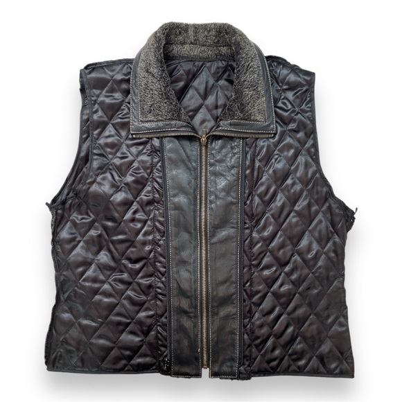 Vintage woman leather jacket with detachable lining XL - Picture 13 of 17